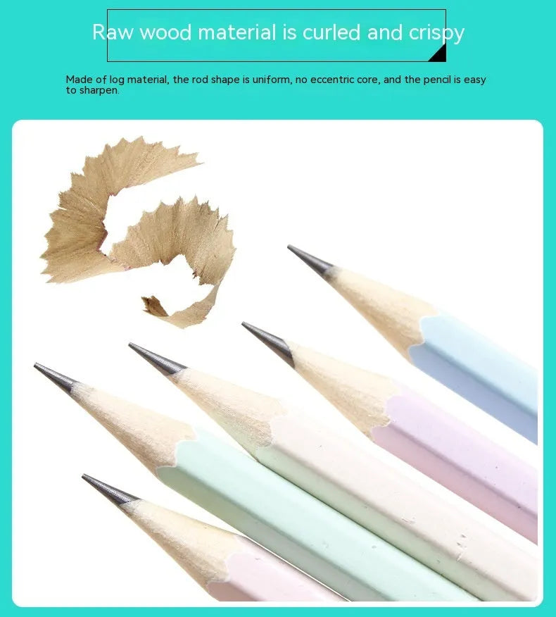 Basswood six-angle pencil with HB refill showing geometric barrel design