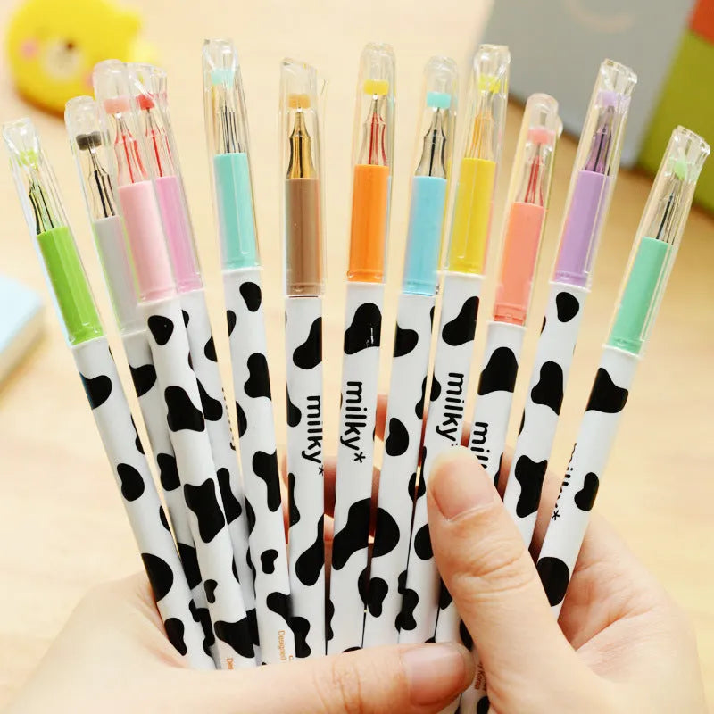 Box of 12 assorted colour gel pens with 0.38mm fine tips for office and stationery