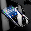 Purple hydrogel screen protector for curved Samsung Galaxy phones on display