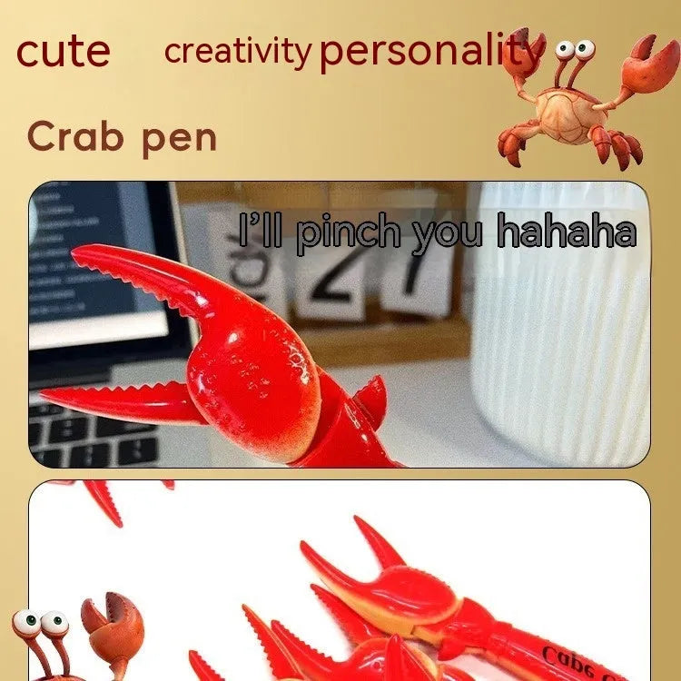 Ballpoint pen with crab claw pressing can clip mechanism for interactive writing