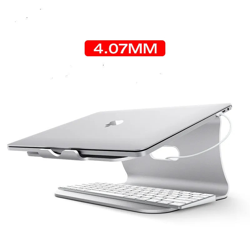 Aluminium notebook cooling bracket with rotary design in grey and silver colour options