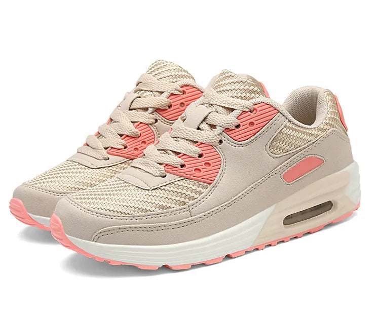 Women's casual shoes with 3.5cm low heel in beige orange, grey and pink purple colour options