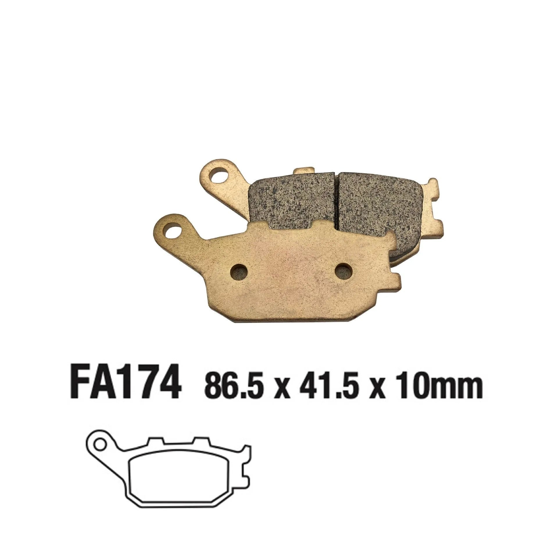 A pair of sintered, asbestos-free rear brake pads for Honda CBR900RR, CBR929RR, and CBR954RR motorcycles.