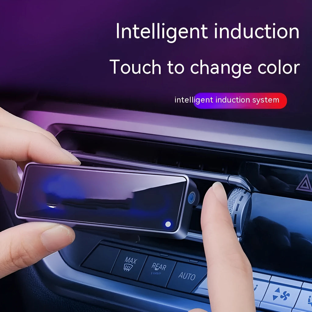 Black LED automobile aromatherapy air vent perfume diffuser with USB cable and fragrance sticks