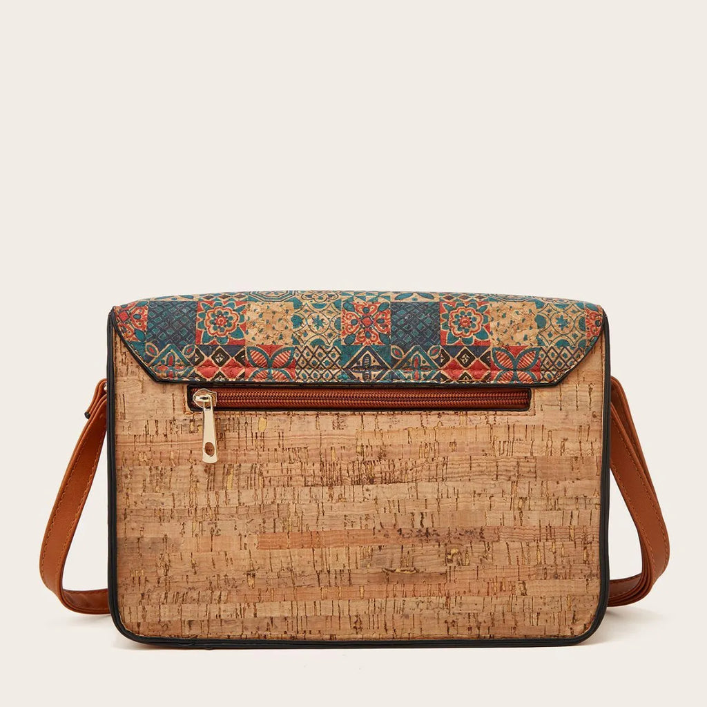 Women's printed PU crossbody bag with single shoulder strap in a large capacity design.