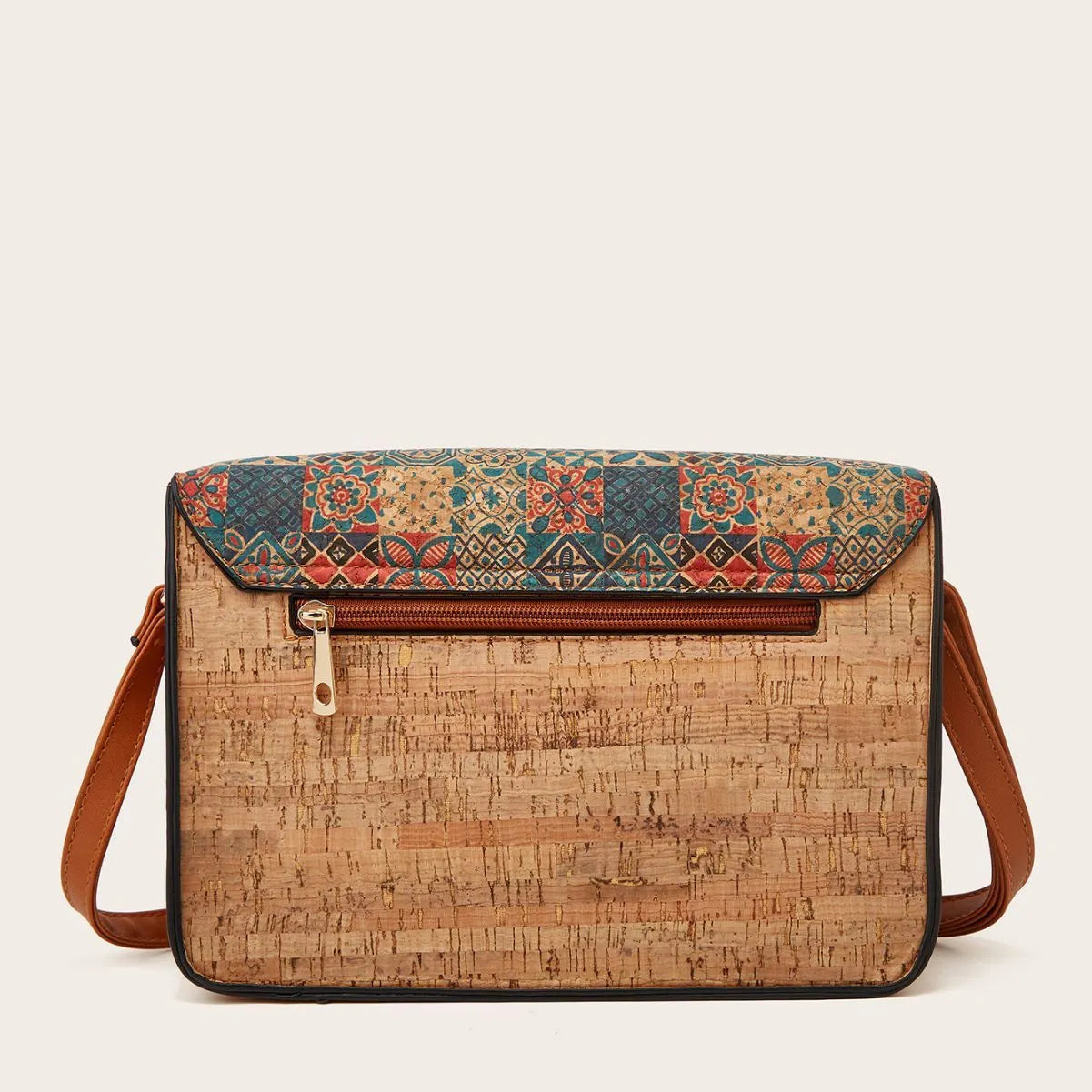 Women's printed PU crossbody bag with single shoulder strap in a large capacity design.