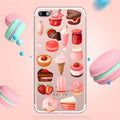 Custom transparent ice cream pattern TPU PC phone case for iPhone, back cover style, 22g weight