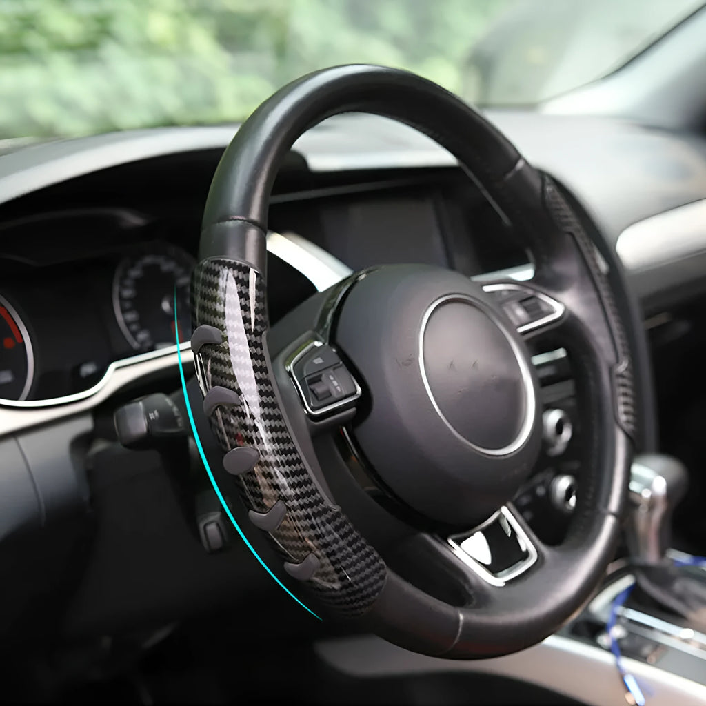 Carbon fibre black steering wheel anti-skid sleeve for 38cm diameter wheels
