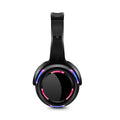 Black over-ear silent disco headphones with 3 metre cable and rechargeable battery for wireless party events