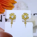 Baroque style S925 sterling silver flower earrings and ring holder set with intricate floral design