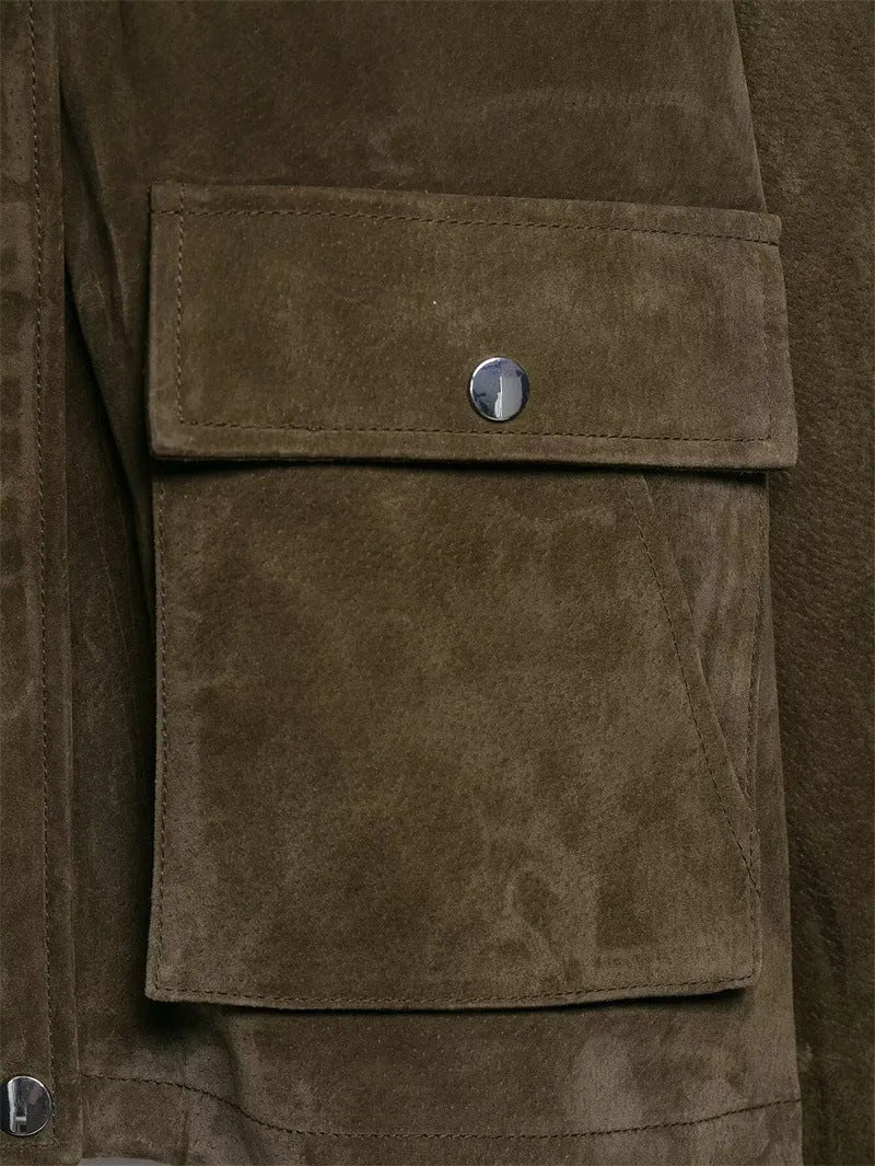 Women's casual jacket in PU fabric, Japanese-Korean style, shown in picture colour.