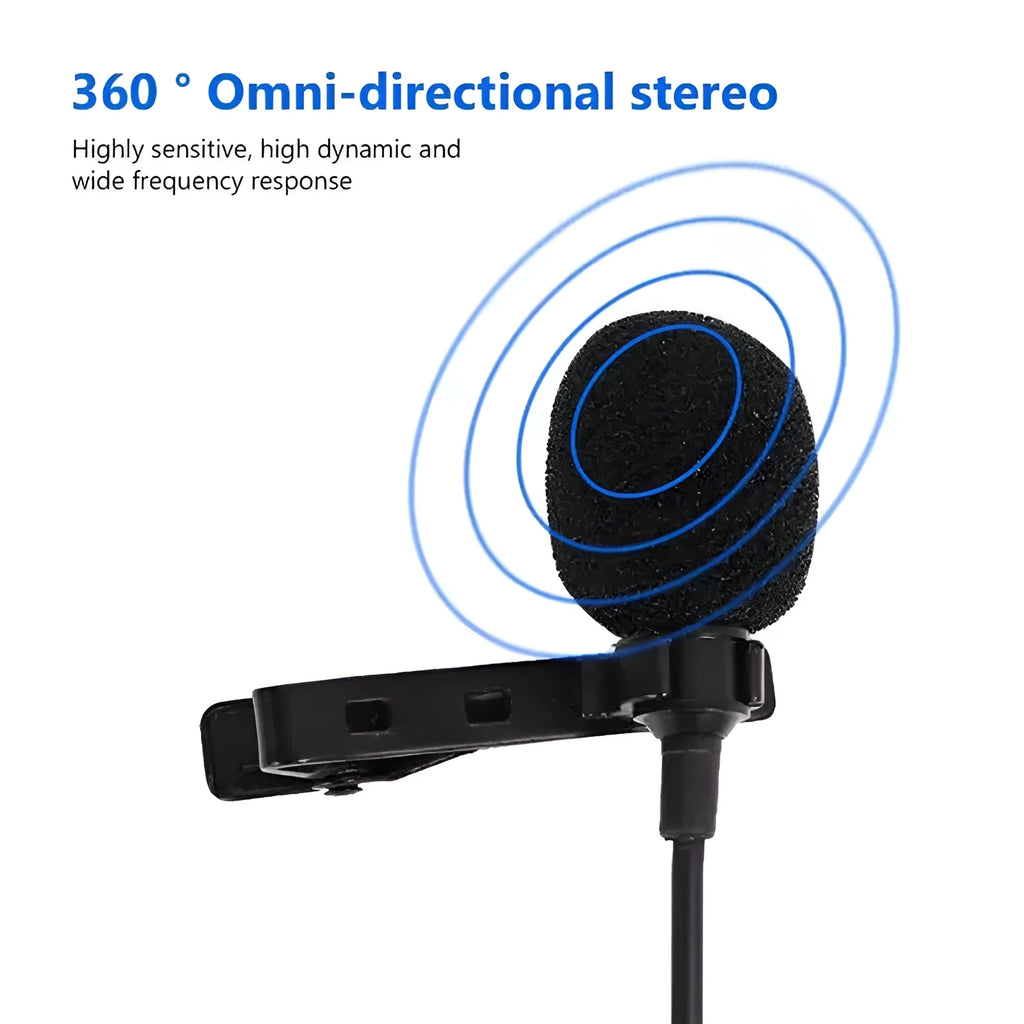 Lavalier clip microphone earphones with 1.5m cable and choice of plugs including Apple, Type-C, USB and 3.5mm versions