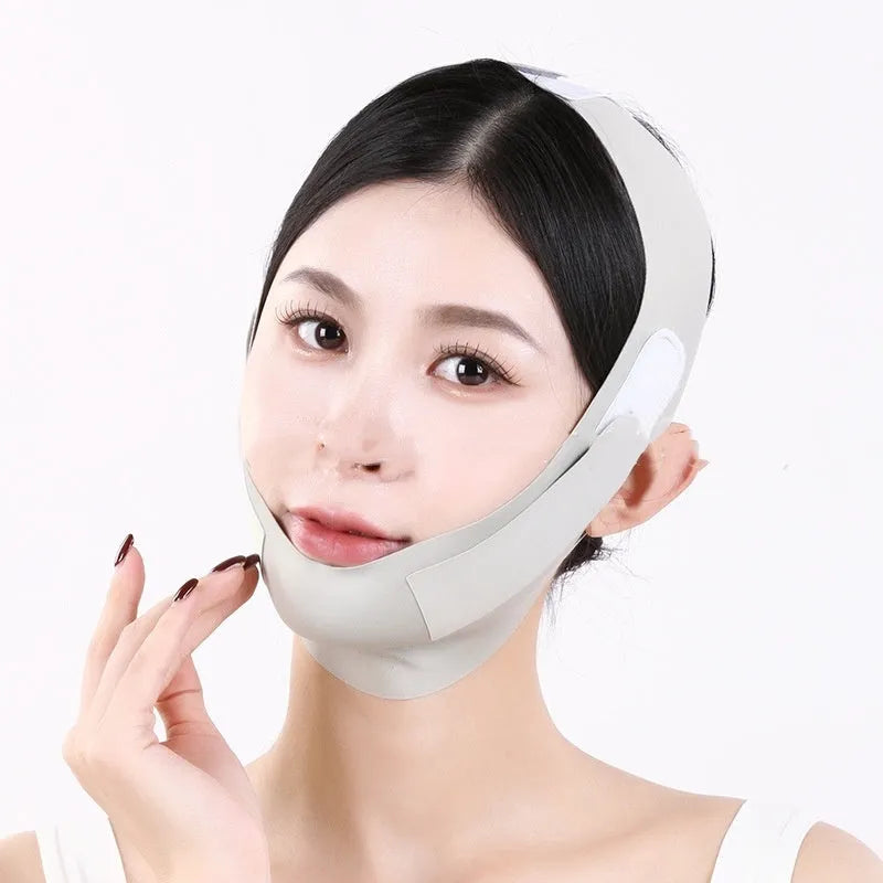 Purple and green graphene V-face shaping masks for facial lifting and tightening