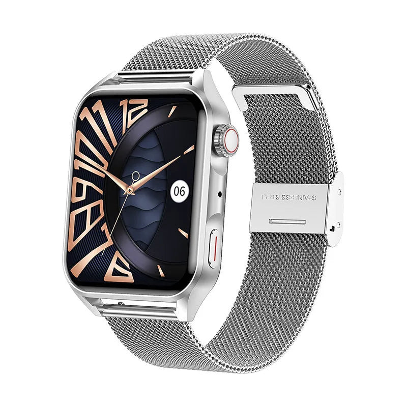 High-definition AMOLED smart watch with NFC on a silicone wrist strap.