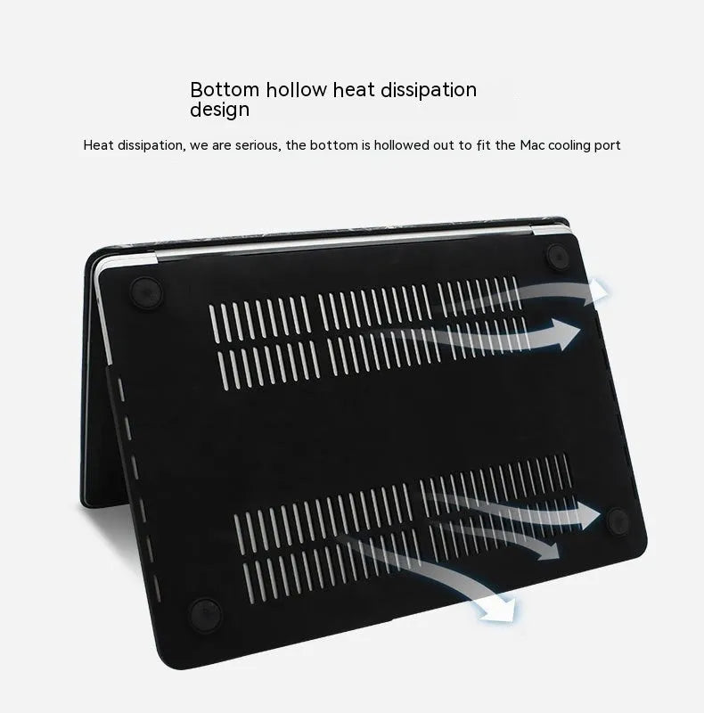 Laptop protective case with crocodile pattern texture and hollowed Apple logo for MacBook Pro and Air