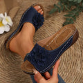 Women's thick bottom peep-toe slippers with fish mouth scaffold shape in multiple colours