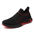 Men's striped mesh sock shoes with flyknit upper and lace-up front in three colour options