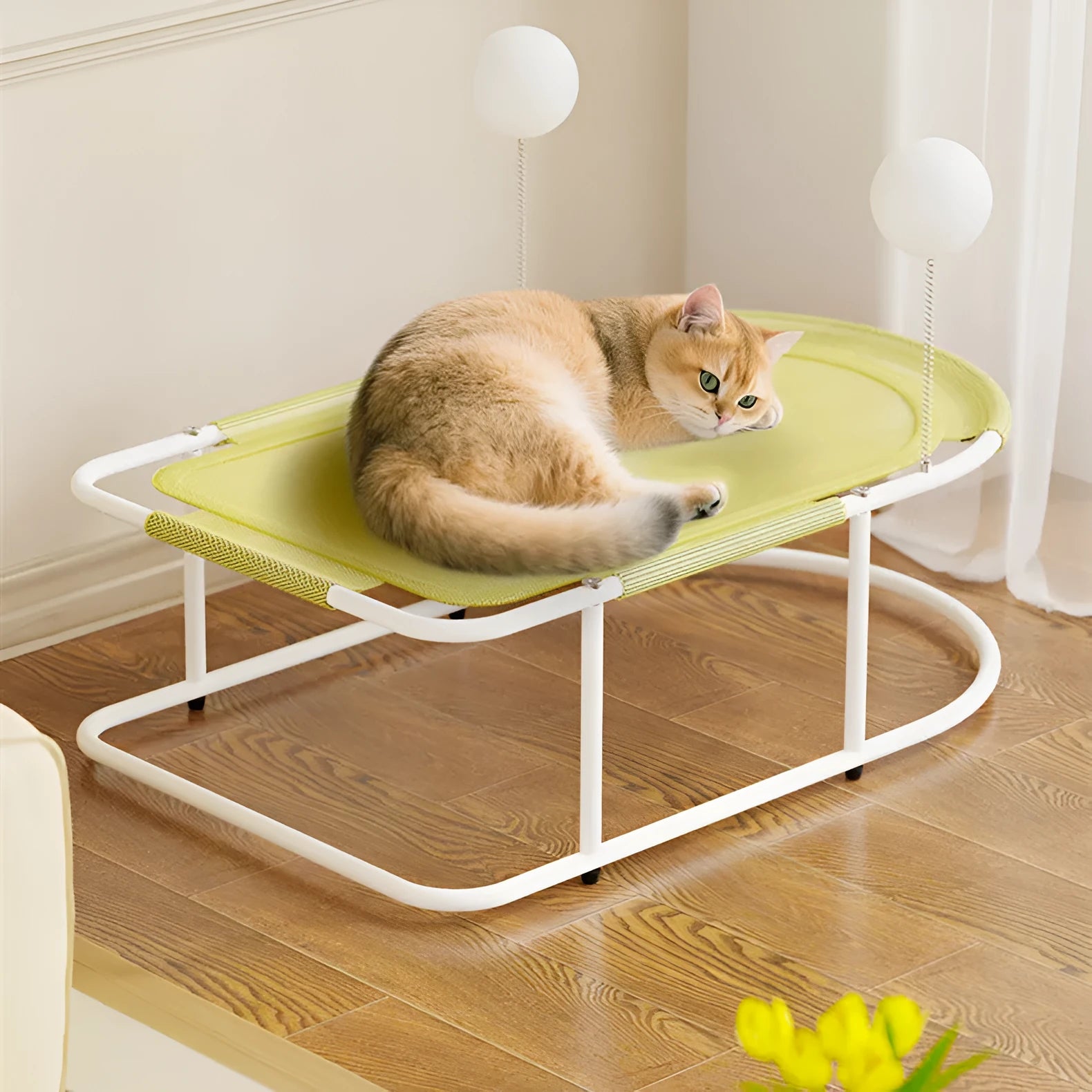 Large grey breathable cat kennel with bracket attachments for summer ventilation