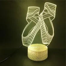 Ballet dancer 3D LED night light with remote control showing seven colour options