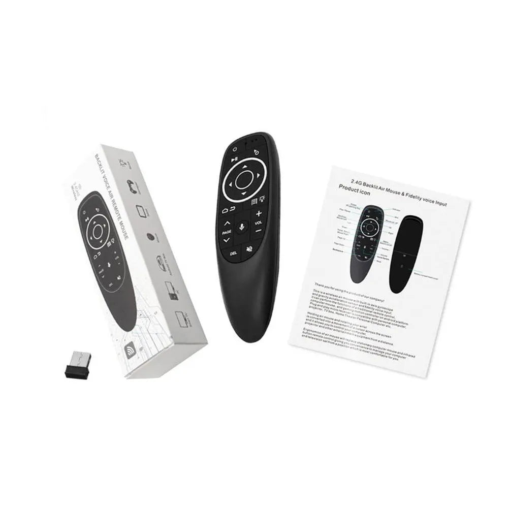 G10 G10S intelligent voice remote control with plastic shell and silicone buttons, showing three model variants.