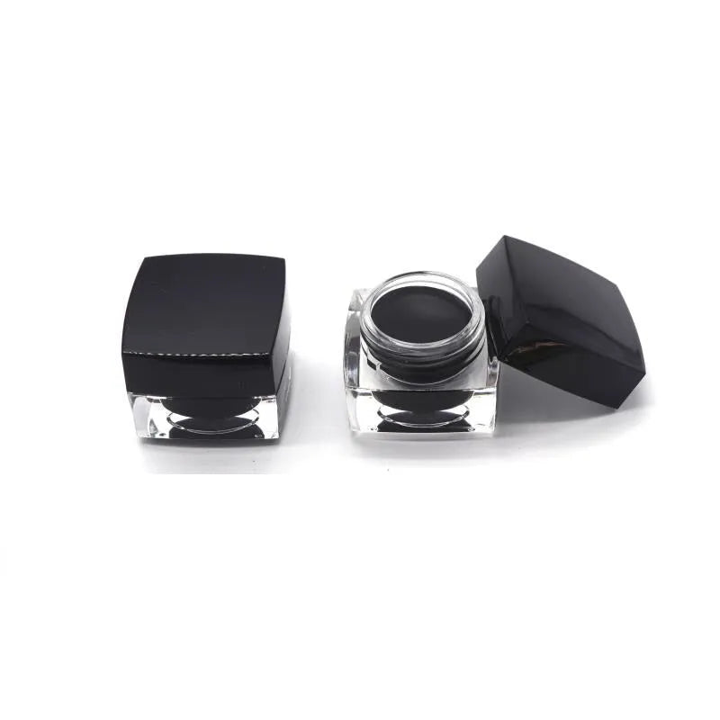 Magnetic gel liner pot and double-sided brush with metal magnetic tip for false eyelash application