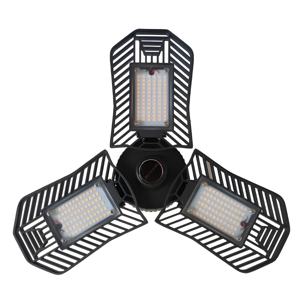Waterproof foldable industrial garage lamp with aluminium housing and LED illumination for workshops