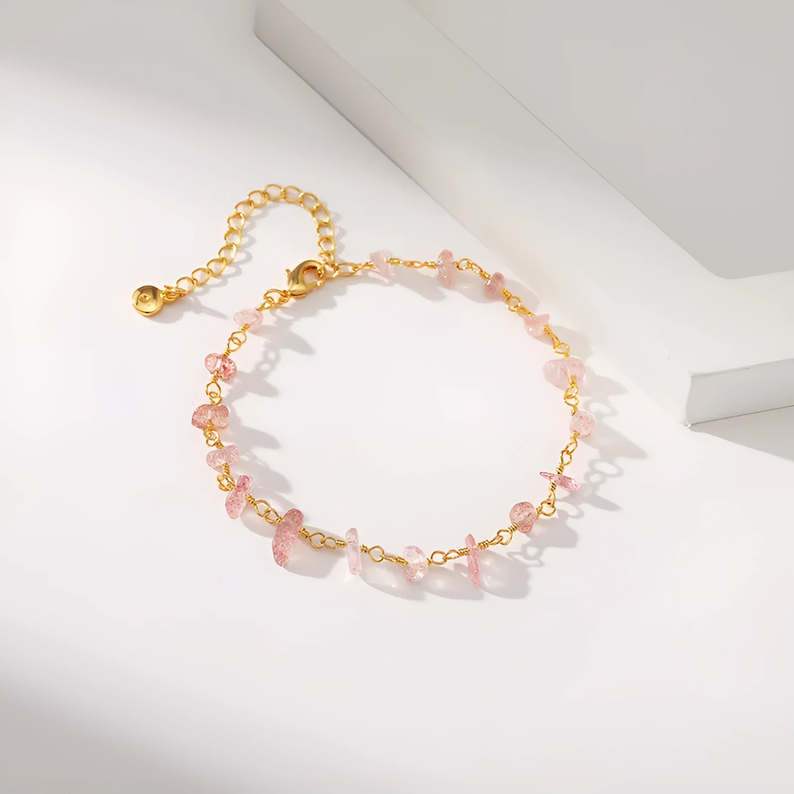 Women's 18K copper bracelet with irregular natural gravel turquoise design and crystal elements in geometry shape