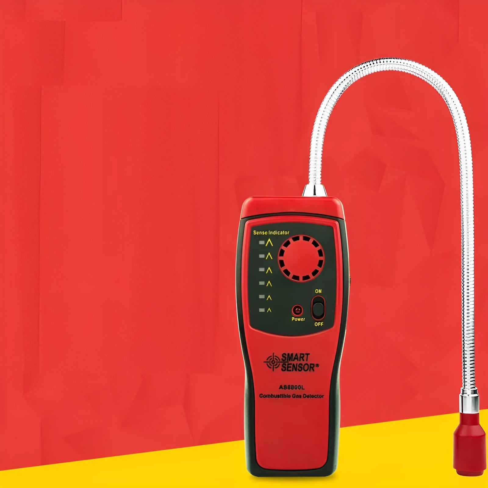 AS8800L portable flammable gas detector unit showing LED display on front panel