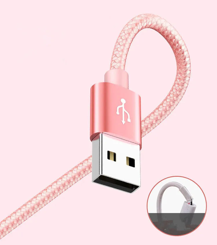 Three-in-one mobile phone charging cable with micro USB, USB-C and Lightning connectors on 1.2 metre cord