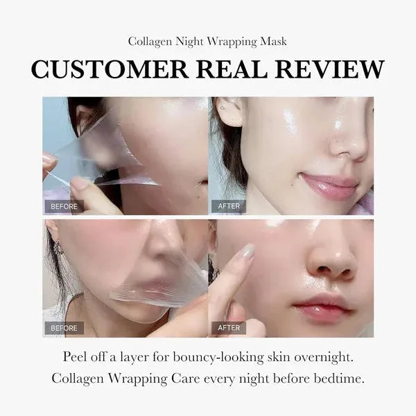 75ml collagen night face mask with application brush for overnight skin treatment