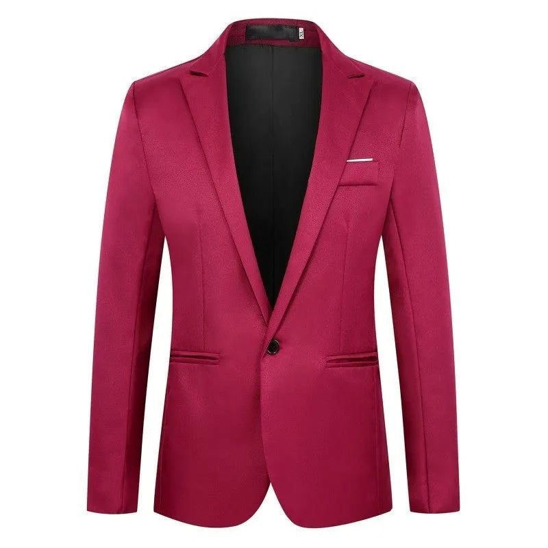 Men's acetate wedding suit jacket in loose fit available in eight colours with Asian sizing