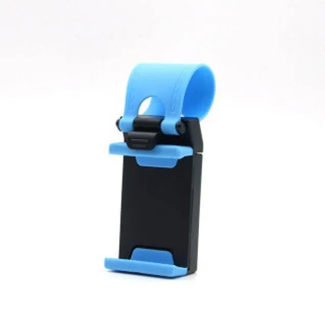 Black steering wheel phone holder clip mount for car navigation
