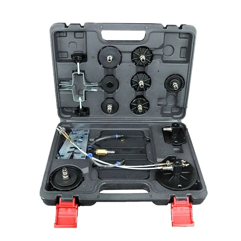 Pneumatic brake fluid replacement machine with pressure gauge and regulator