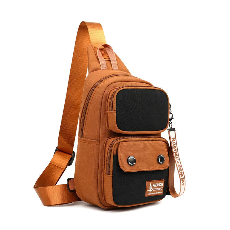 Outdoor leisure crossbody shoulder bag in nylon with letters pattern design