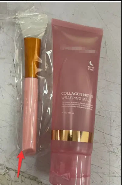 75ml collagen night face mask with application brush for overnight skin treatment