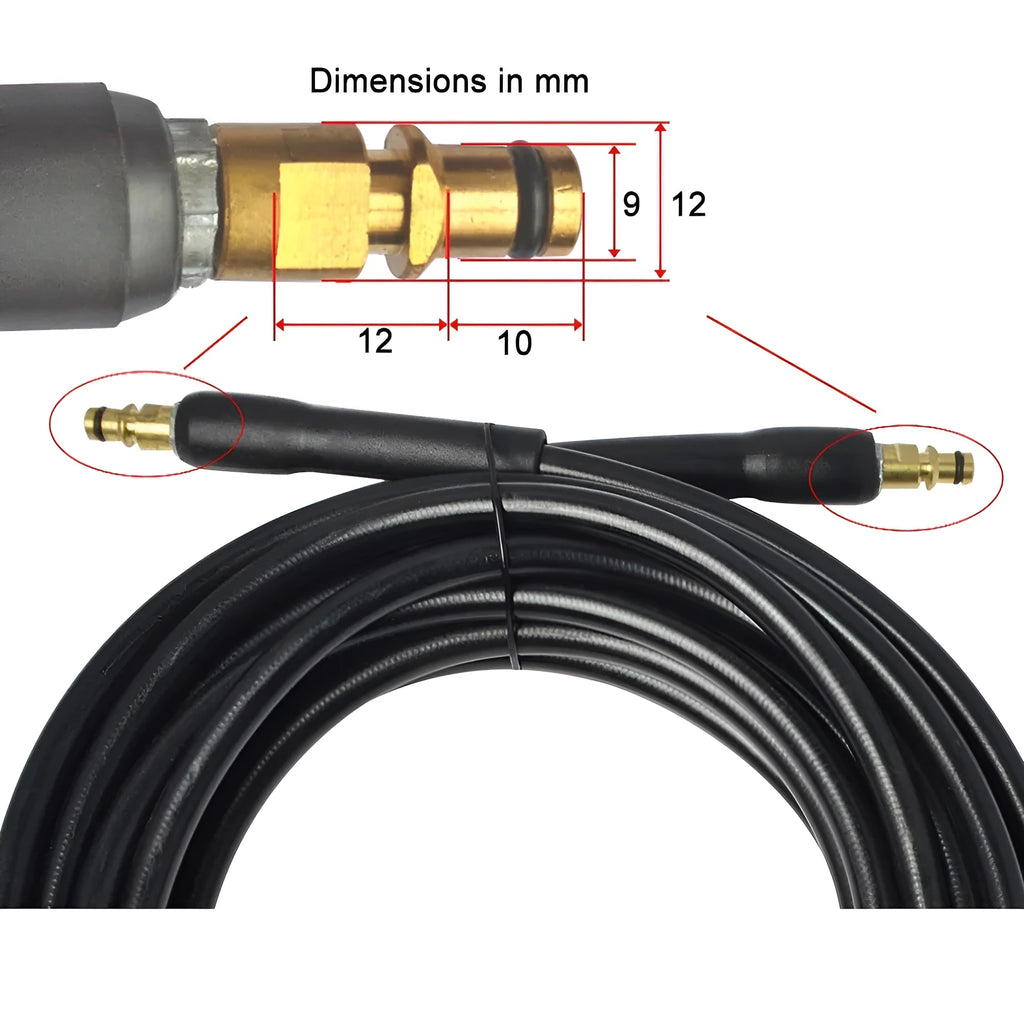High pressure car wash tube set with copper and nylon gun in black for 18MPa car washing