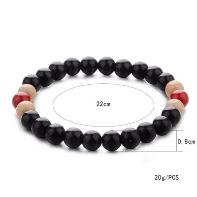 Natural stone beaded bracelet with lava stones for essential oils, approximately 18cm unisex ethnic jewellery