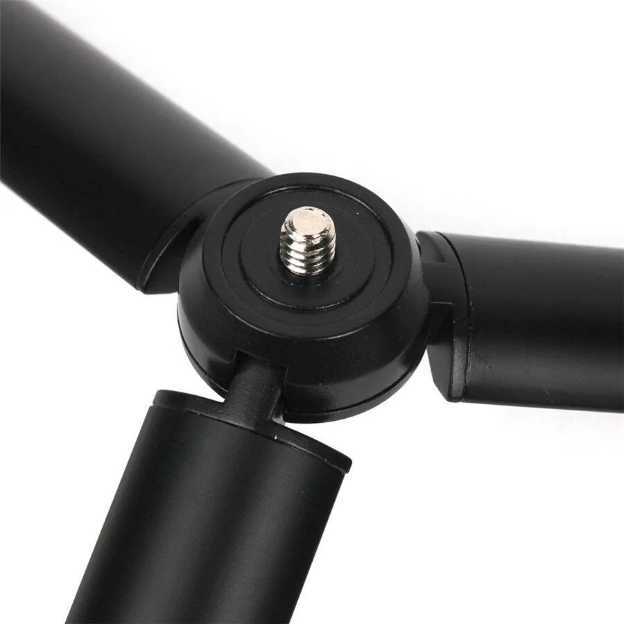 Black aluminium alloy mobile phone tripod with PTZ stabilizer for iPhone photography
