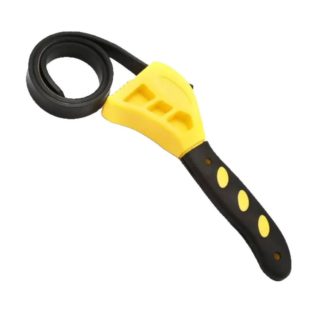 6-inch and 8-inch adjustable rubber strap wrench set with plastic rubber handles