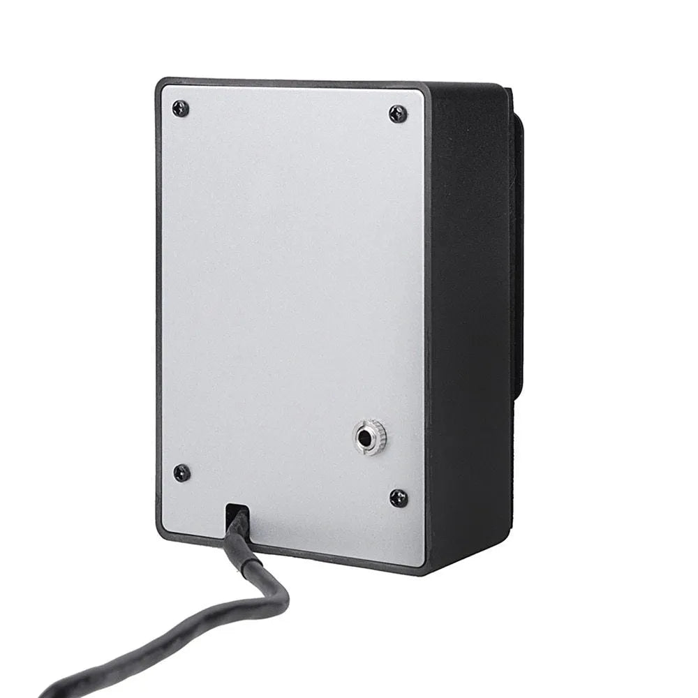 Black Cherub GT-6 acoustic guitar EQ equalizer and piezo pickup with control knobs for effects and tone.
