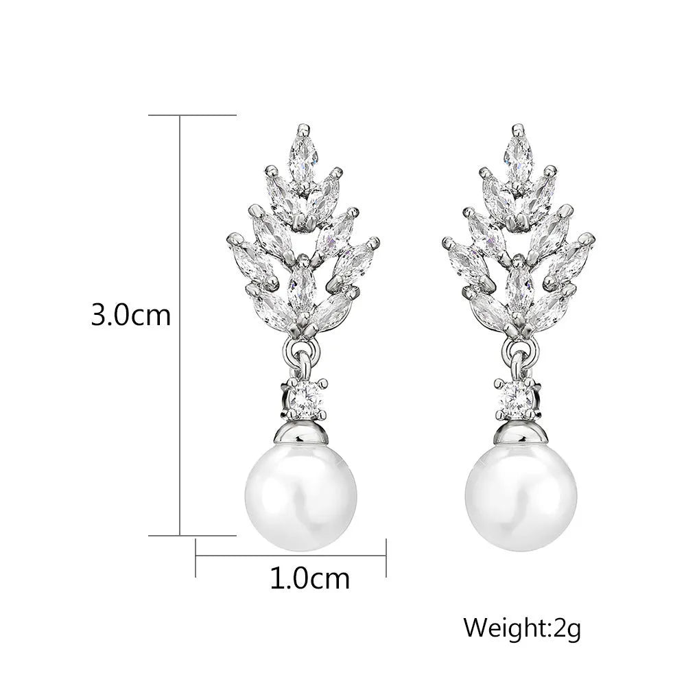 Geometric flower earrings with micro zircon detailing in gold, platinum and rose gold plating