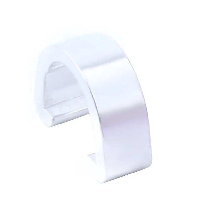 Aluminium alloy C buckle hardware fitting in multiple colours showing dimensions