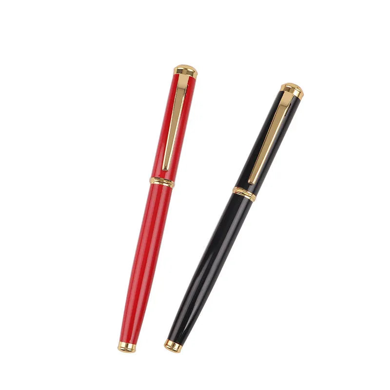 Black and red metal fountain pen with 0.5mm iridium nib for business writing and gift giving