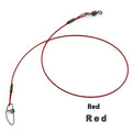 Ten coiled green steel wire fishing traces with double buckle pins, each measuring 54cm long.