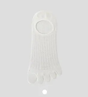 Modal cotton five-finger boat socks in solid colours including black, dark grey, khaki, light grey and white