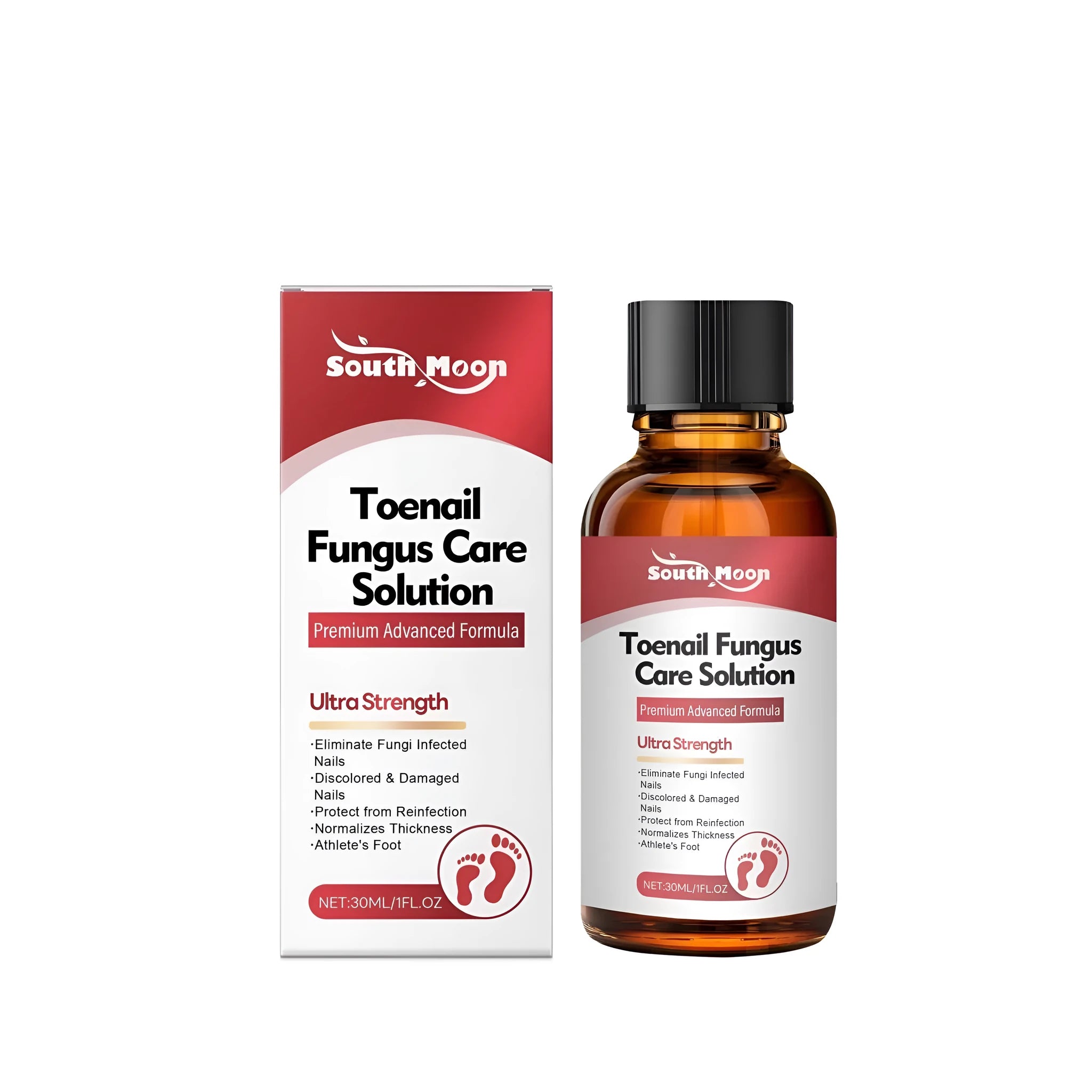 Bottle of Nail Fungus Repair Solution 30ml with plant extract formula and ingredients list on front