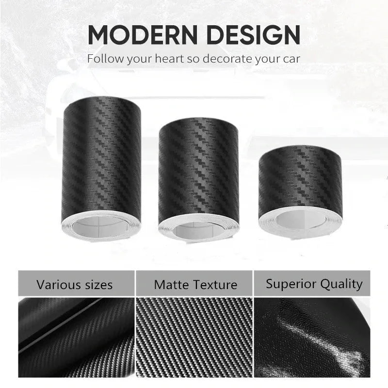 Matte carbon fibre roll for car door sill and bumper protection in various widths