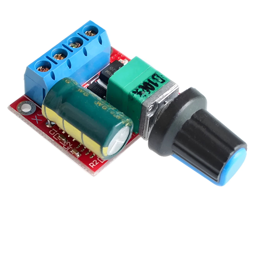 PWM DC motor speed controller module with potentiometer knob for 5V-35V applications