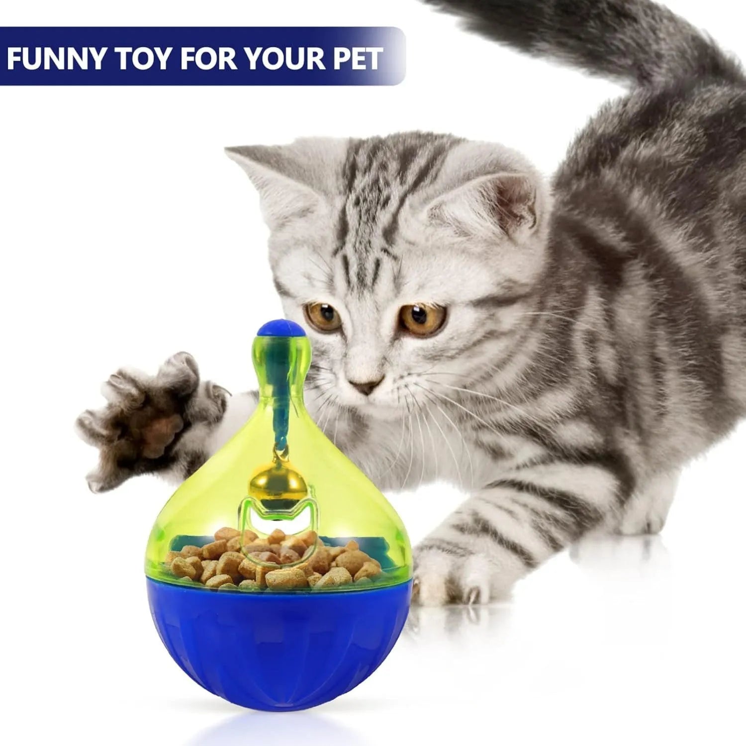 Interactive pet treat dispenser tumbler toy for dogs and cats