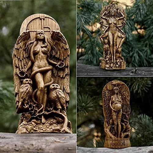 22cm tall synthetic resin Greek Goddess statue on 9x3cm base